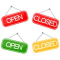 Shopping Open and Closed Design Background. Vector isolated Illustration on white background